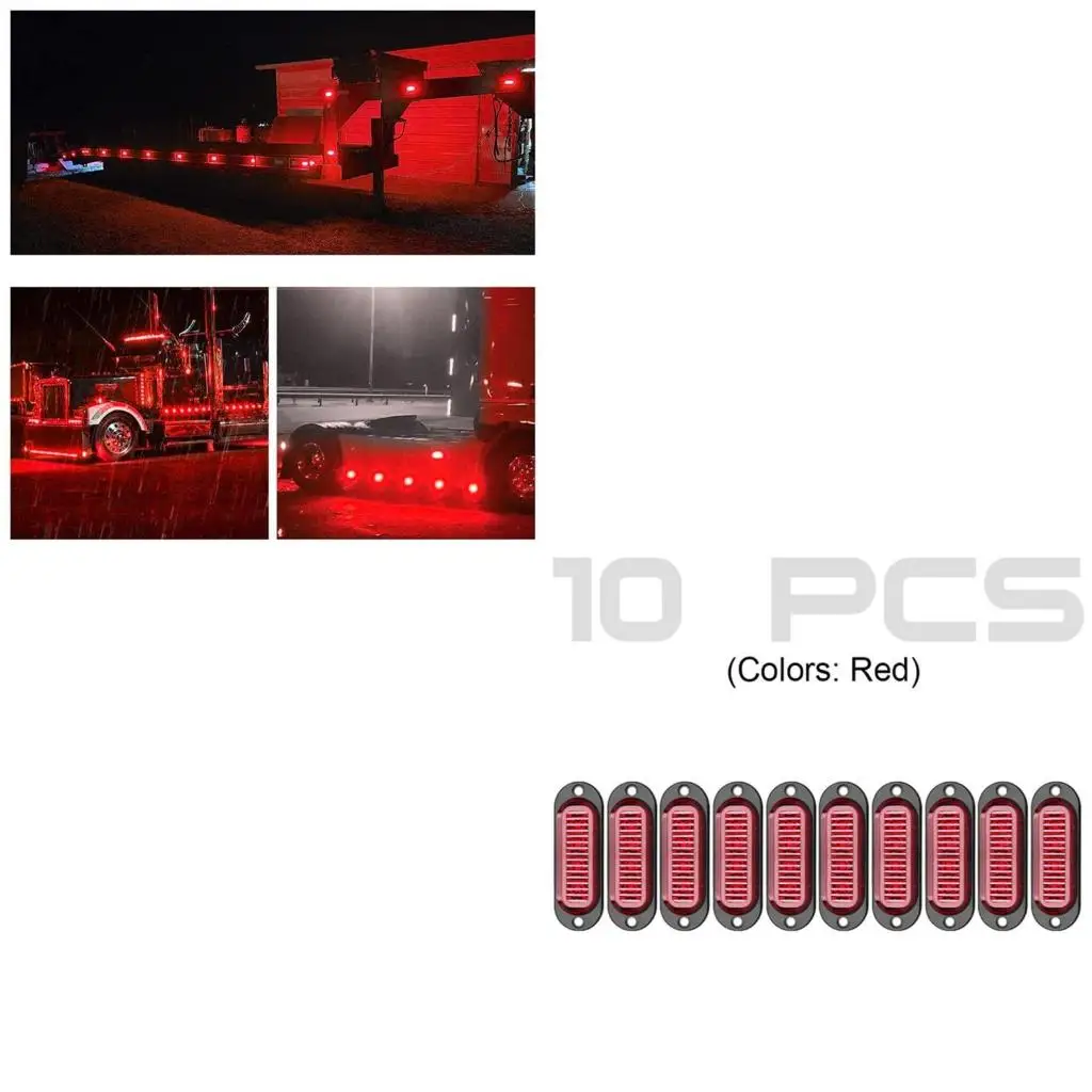 

2x 4LED Trailer Truck Tail Light Stop Brake Turn Tail Warning Lamp 12-24V