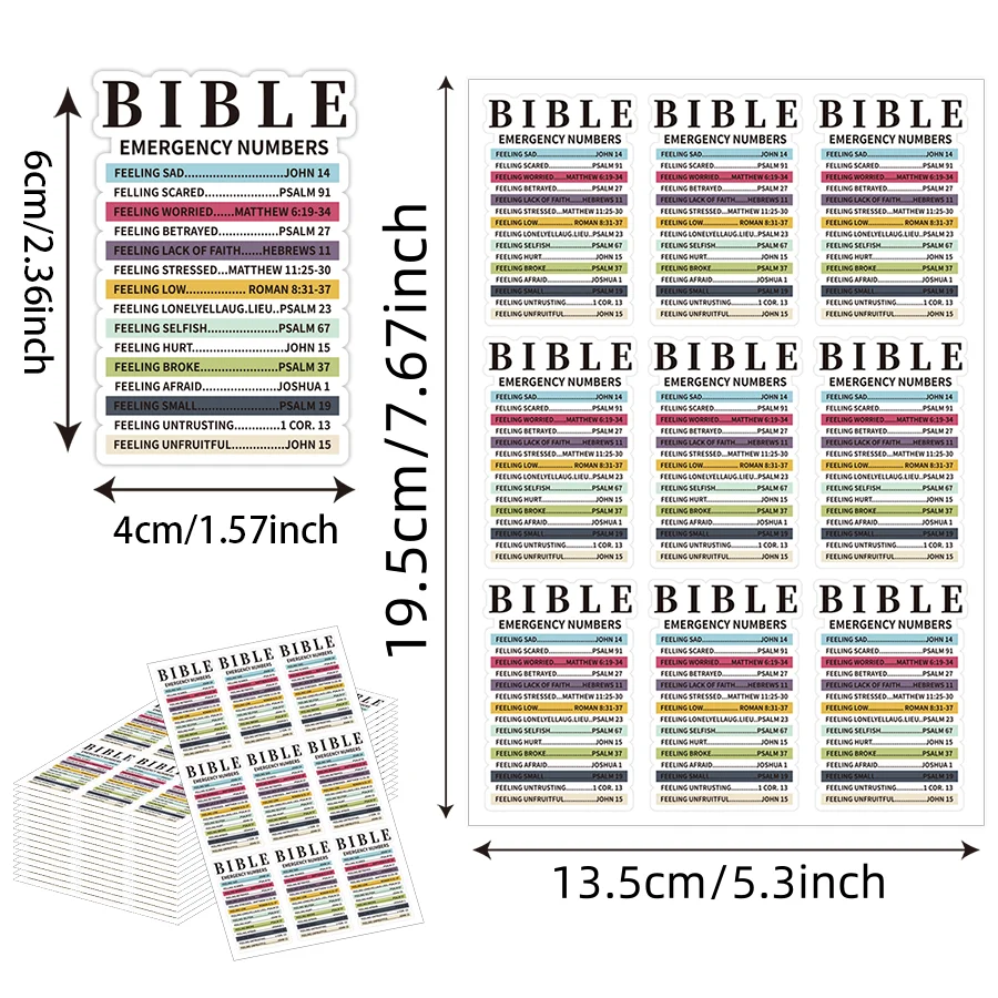 45 Pcs Bible Emergency Numbers Sticker Christian Bible Verse Jesus Decal Motivation Inspirational Stickers .