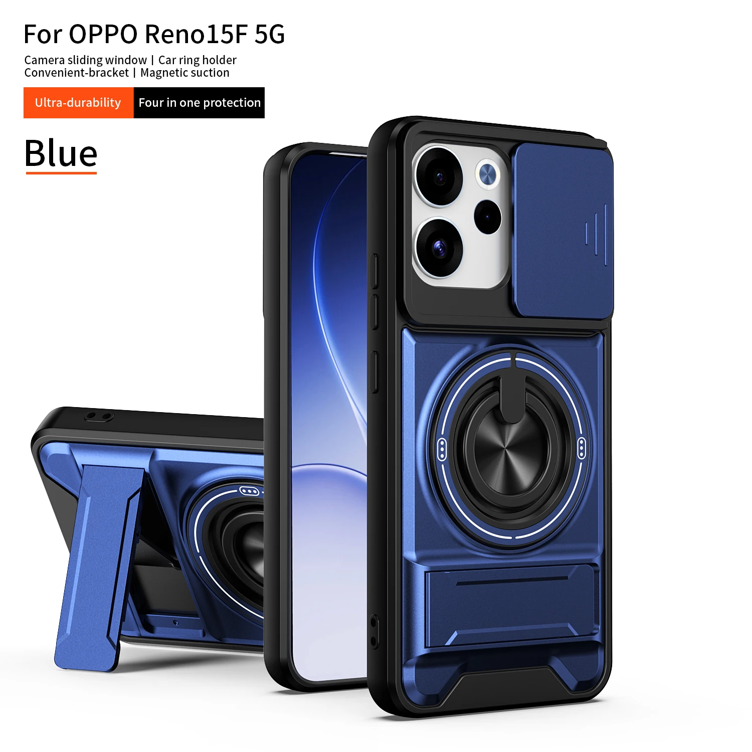 For Oppo Reno15 F Reno 15 Case Reno15 FS Cover Oppo Reno 15c Phone Case Magnetic Holder Military Armor Camera Protection Cover