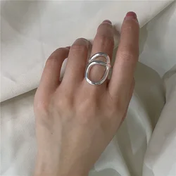 New in 925 Sterling Silver Irregular Line Adjustable Women's Rings Wedding Engagement Luxury Designer Jewelry Wholesale