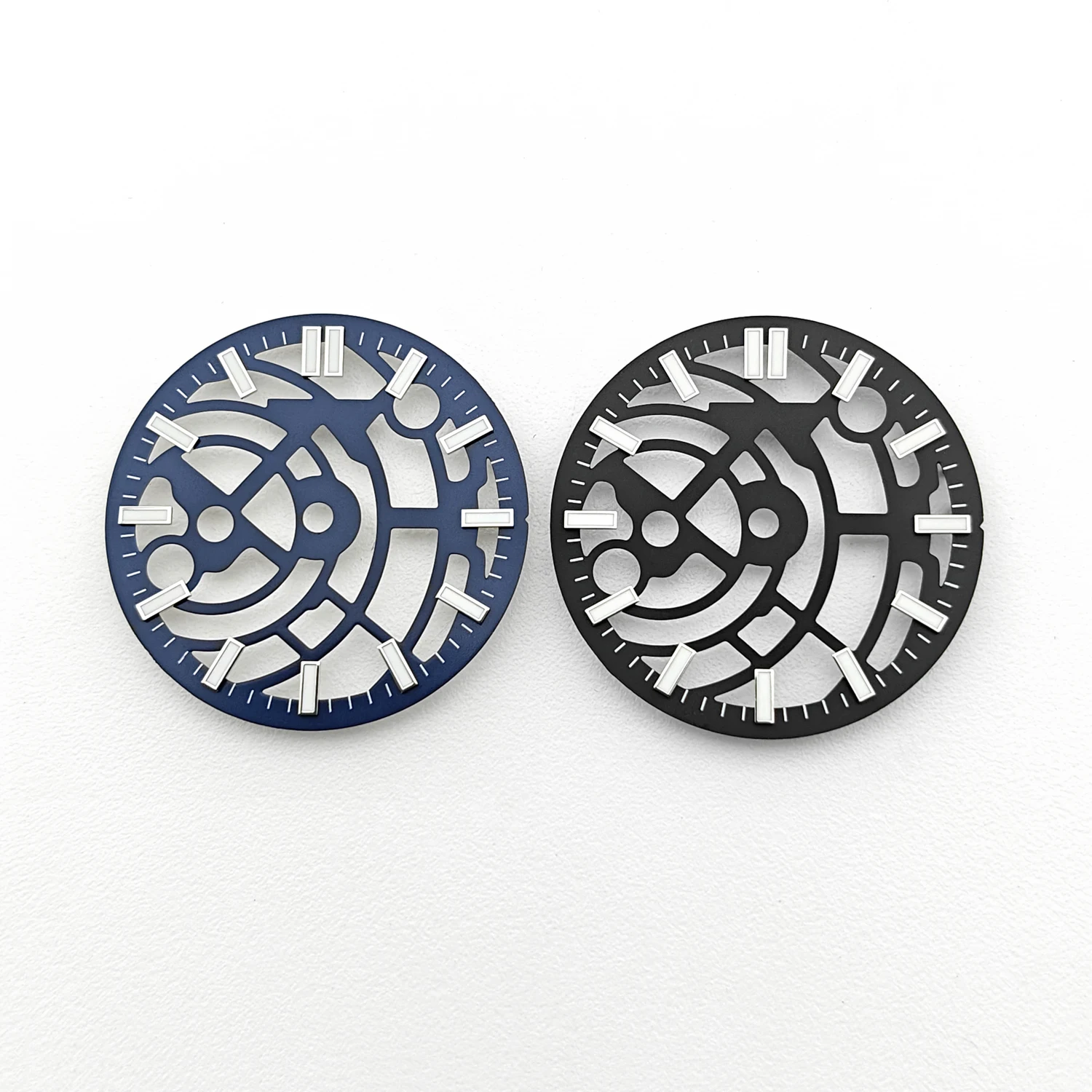Skeleton Hollow-out Watch Dial 29mm Blue Black For NH35 NH38 NH70 NH71 NH72 Automatic Movement High Quality Watch Parts