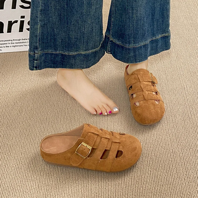 صنادل نسائية مصمم حذاء كاجوال الصيف جوفاء المنسوجة عظم السمك الأحذية الرومانية 2025 أحذية Birken الجديدة الصنادل الأكثر مبيعا
