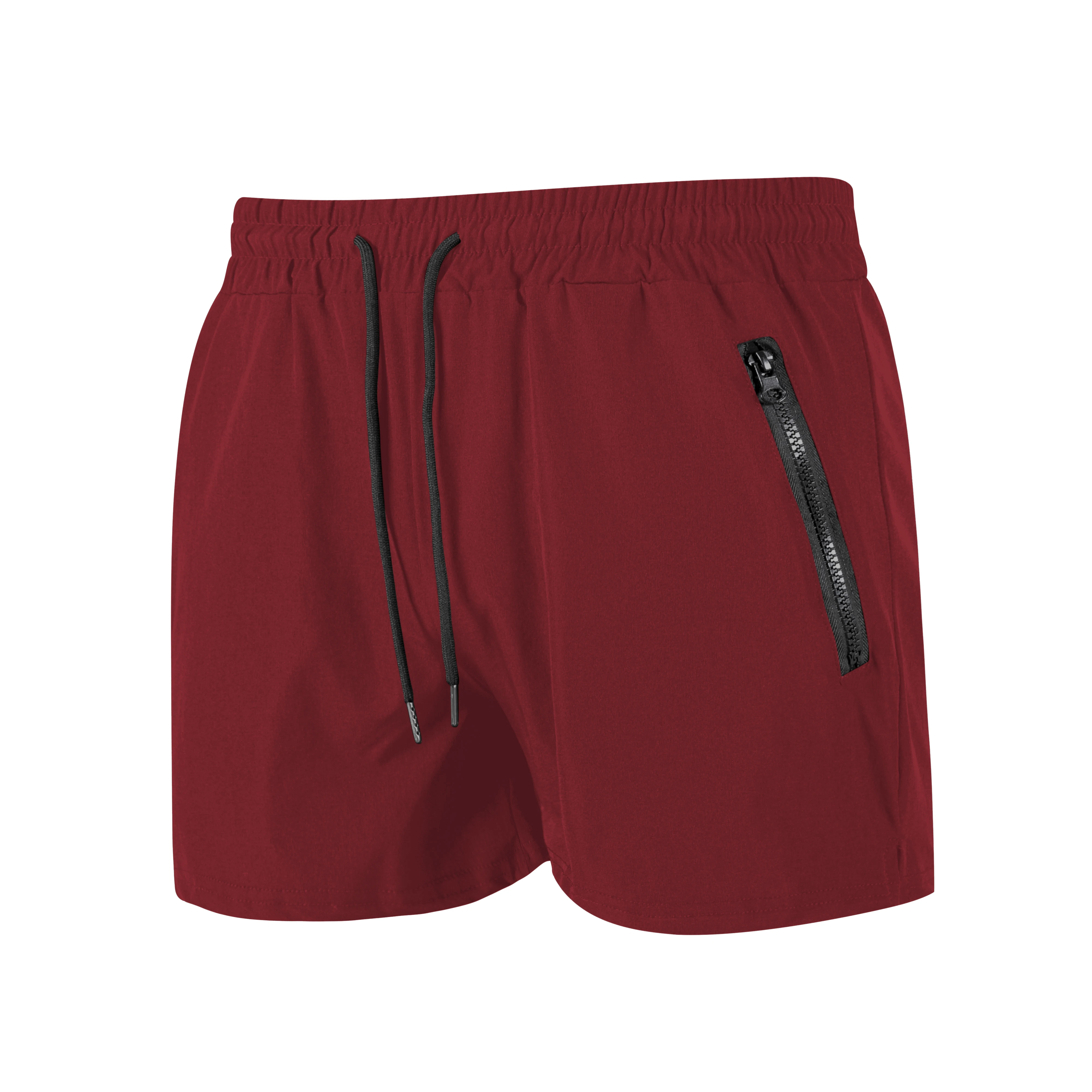 Men's Soild Color Swim Shorts Summer Casual Beach Board Shorts for Men Quick Dry Running Fitness Gym Shorts Zipper Pocket image 5