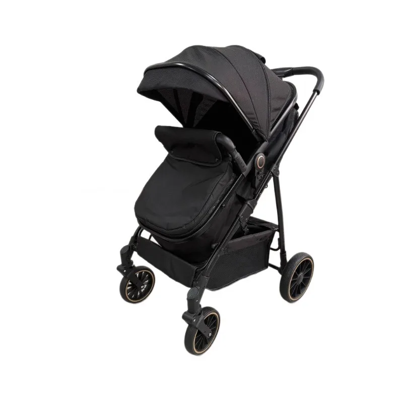 Kereta dorong bayi yang ringan dan dapat dilipat, dapat dilepas, dengan pemandangan tinggi, mudah untuk duduk dan berbaring.