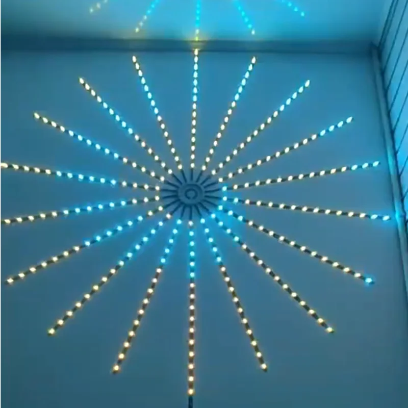 Smart Rotating Led Firework Light Strip RGB Colored Home Decorative Light App Bluetooth Sound Control