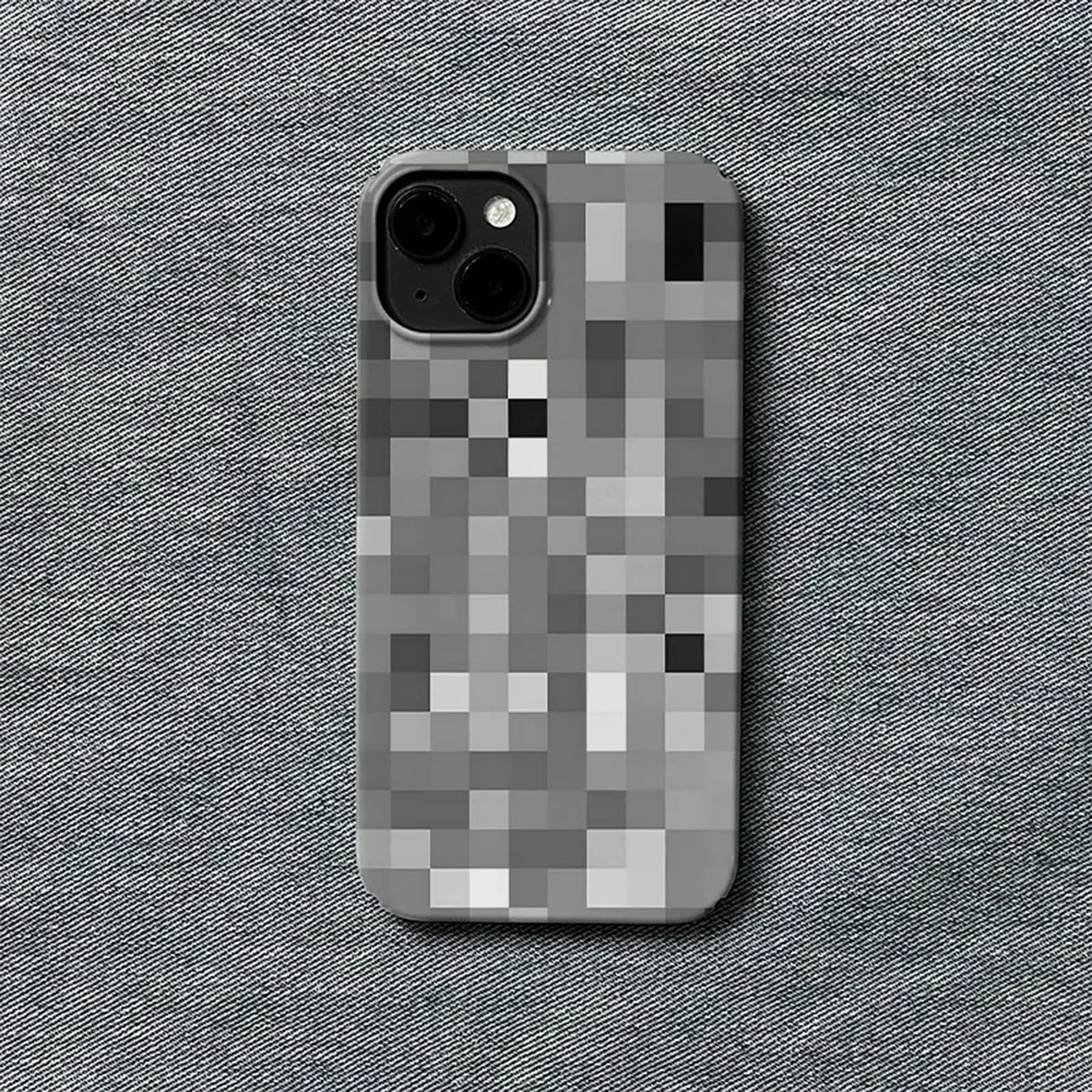 Pixel Block Cartoon Game Phone Case for iPhone 16 15 14 13 12 11 Pro Max XS XR XSMax 6 7 8 Plus Glossy HD Hard PC Cover
