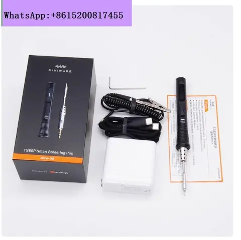 MINIWARE TS80P-more Strumento per saldatore digitale portatile intelligente Temperatura regolabile Display OLED Punte di ferro QC3.0 PD2.0 45W