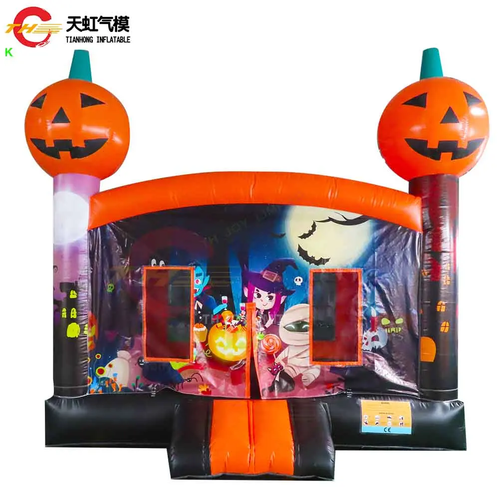 Schnelles Schiff, 4 x 4 m, kommerzielle aufblasbare Kürbis-Hüpfburg, Luft-Hüpfburg, Moonwalk, Halloween-Hüpfburg für Party-Event-Vermietung