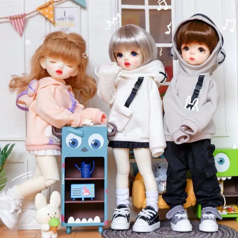 New 1/6 Bjd Doll Clothes Cute Earphone Sweater Hoodie Jacket With Pocket Dress Up Toys For 1/6, Yosd, 30cm Doll Clothes Bjd Sd