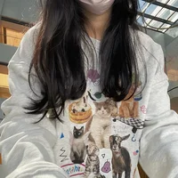 Milk Cat Printed Sweatshirt Autumn Winter Long Sleeve Fashion Streetwear Women Top Harajuku Y2k Aesthetic Graphic Women Clothing - Image 4