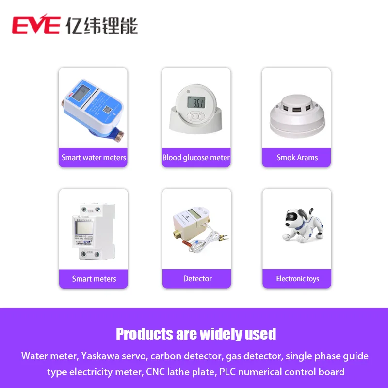 EVE CR17450 3V Li-MnO2 Battery， Intelligent water meter, heating meter, direction indicator, CNC machine control cabinet view 3