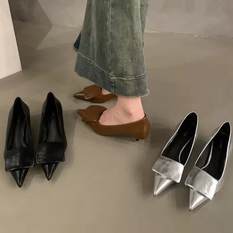 

Low Heels Women Shoes Elegant Pointed Toe Sandals 2025 Fashion New Pumps Loafers Shoes Designer Summer Trend