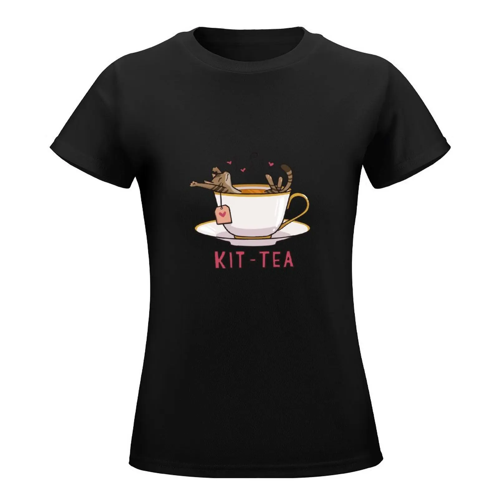 Kit-Tea Teacup Cat T-Shirt tops female animal print shirt for girls lady clothes t shirt Women