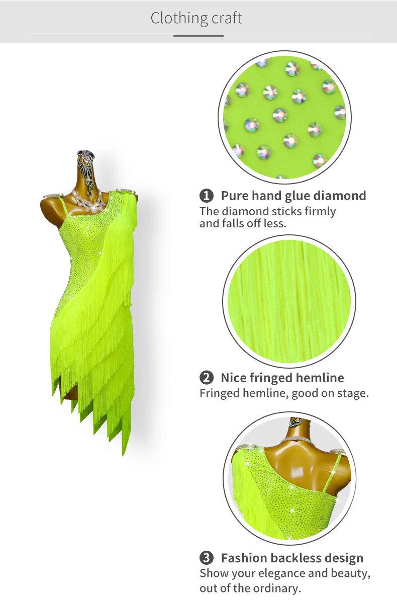 2026 Lateinamerikanische Tanzkleider, Damen Sexy Röcke, Partykleidung, Elegantes Formelles Kostüm, Mädchen Samba, Bühnen- und Sportanzug – Detail 5