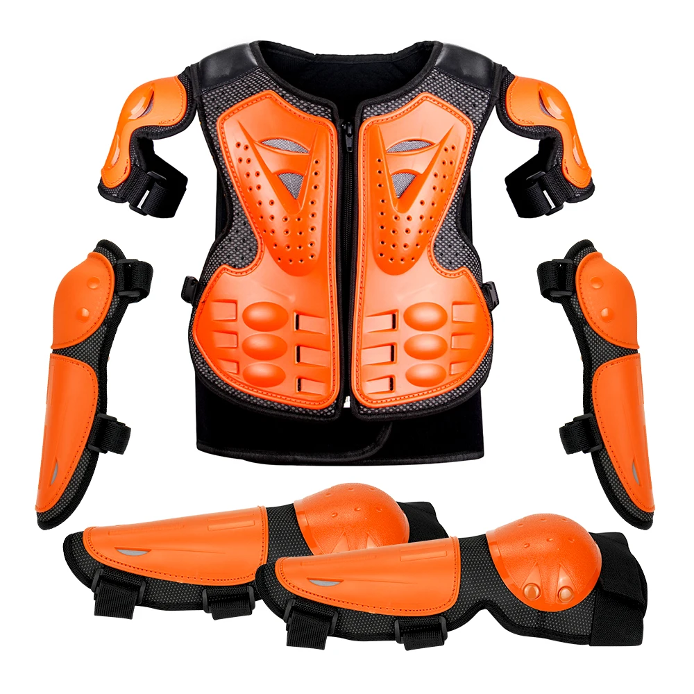 Motorpantser voor kinderen Bescherming Motocross Body Armor Jas Beschermende pantser Rijden Kniebeschermers Moto Full Armor Kinderen
