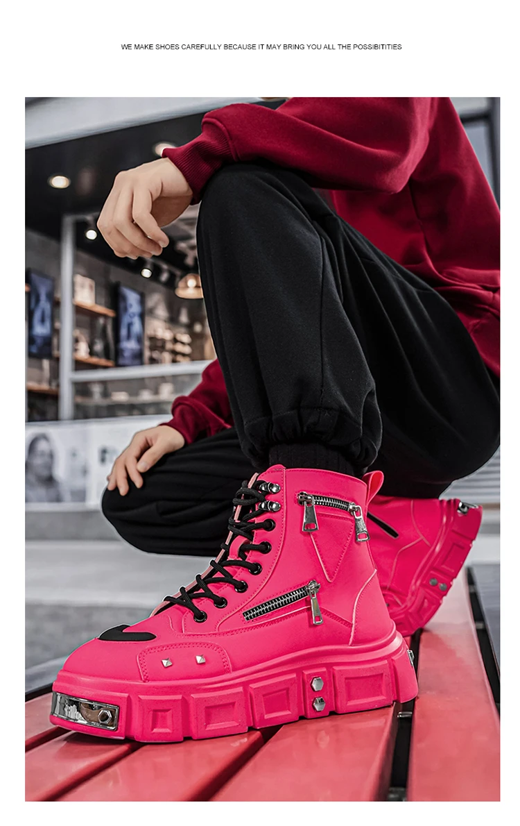 Herren Winter Oxford Stiefel Komfortables Futter Doppelter Seitenreißverschluss Dicke Sohle Erhöhte Höhe Street-Style Lässige Kurze Stiefel – Detail 21