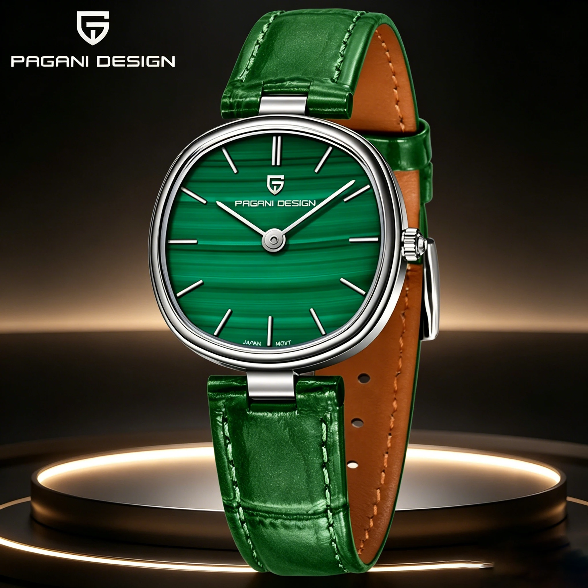 PAGANI DESIGN Fashion Women's Quartz Watch Luxury MIYOTA GL22 PU Leather Strap 32MM Sapphire Waterproof Clock Relogio Feminino