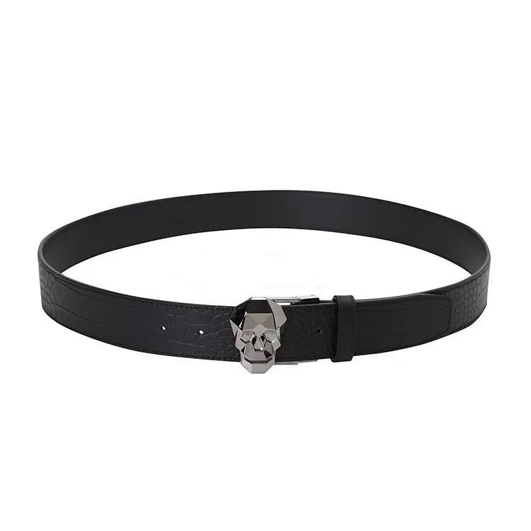 Golf Belt Fashion With Crocodile Pattern Skull Head Trendy