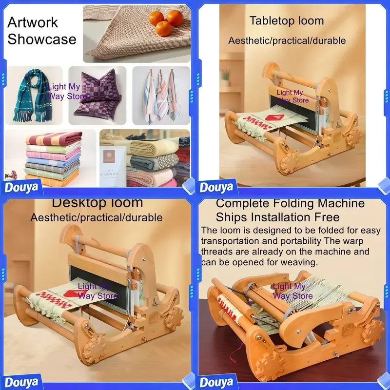 ZZ302 Weaving Machine Small Desktop Textile Machine Handmade Mini Home Adult Weaving Machine