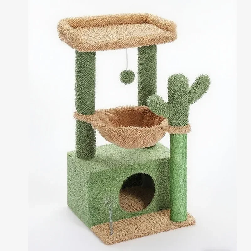 New cactus style cat climbing frame, tree shaped cat villa, cat nest, pet cat toys, cat jumping platform, cat scratching post