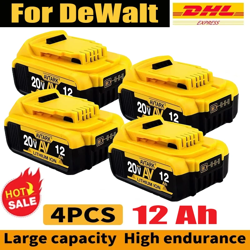 

18650 Lithium 18v 12Ah for DEWALT Battery for dewalt dcf850 dcf887 dcf922 DCB182 DCB205-2 DCB206-2 power tool battery & charger