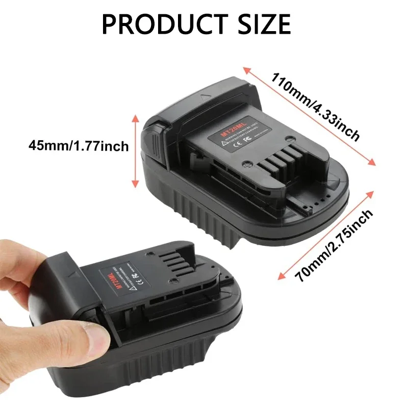 MT20ML Adapter Converter for Makita 18V BL1830 BL1850 Converted To for Milwaukee 18V Li-ion Battery Cordless Power Tool Use