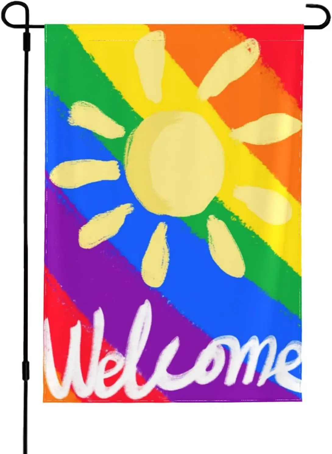 Pride Garden Flags, Welcome LGBTQ Progress Yard Flag Double Sided 12x18 Inch for Pride Month Lesbian Gay Bisexual Decorations In