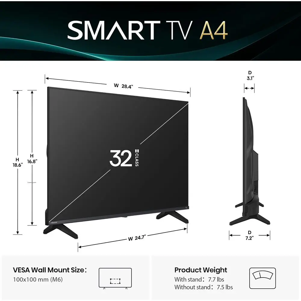 Smart TV HD de 32 Polegadas com LED Full Array, HDR10, DTS Virtual:X, Borda Fina, Compatibilidade com Alexa