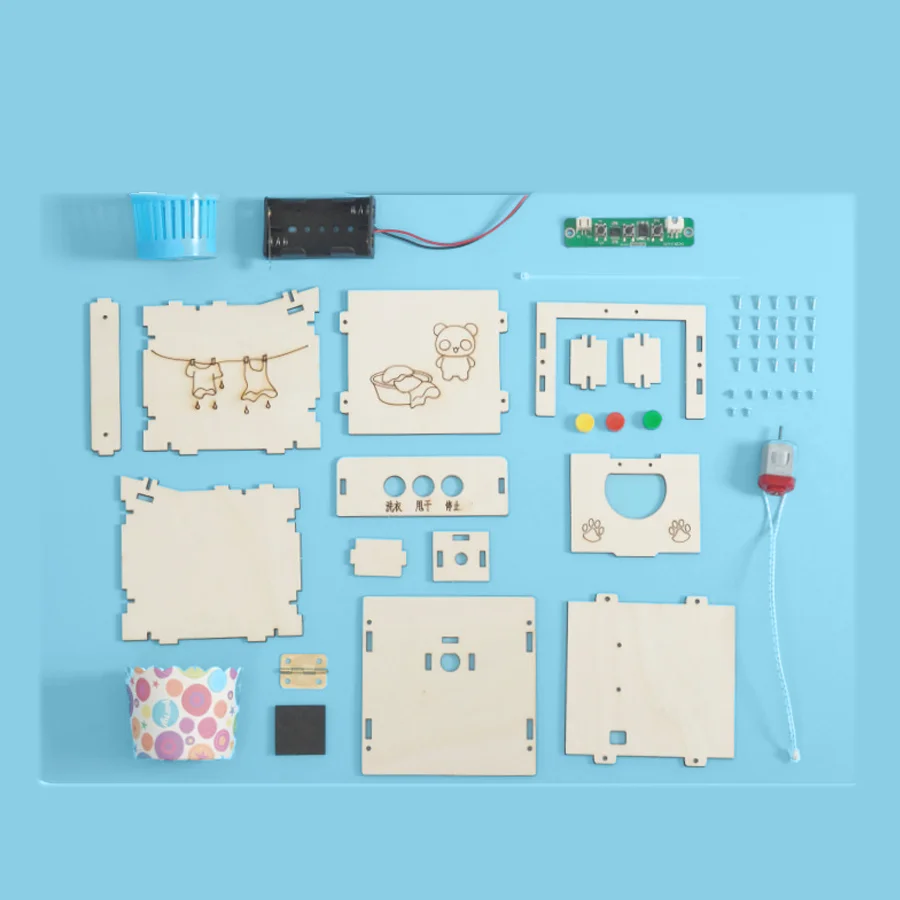 DIY Laundry Washing Machine Model Teenager Science Toys Assembled Experiment Material Kits for Kids Educational Toys for School