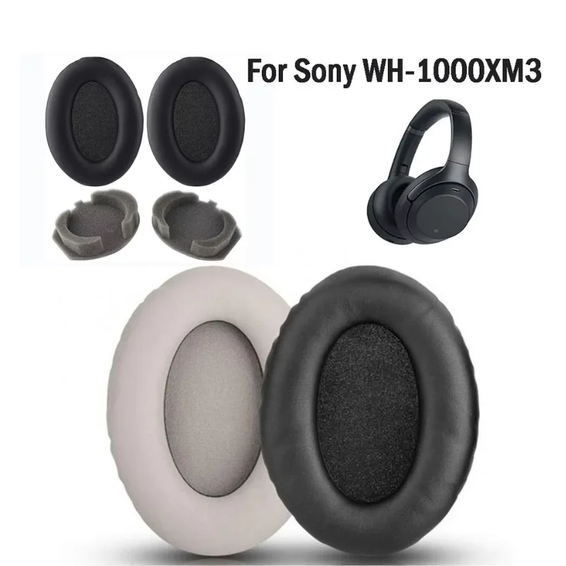 1 par de substituição almofadas de espuma para sony WH-1000XM3 fones de ouvido earmuff wh1000xm3 wh 1000 xm3 fone de ouvido manga fone de ouvido