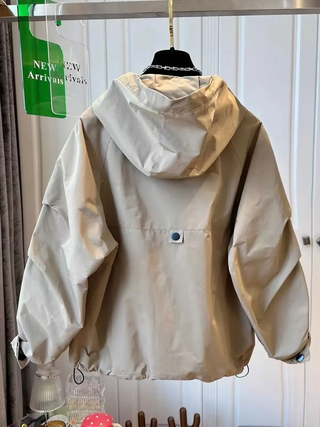 2025 primavera e outono nova jaqueta feminina viajando solto com capuz quente jaqueta à prova de vento