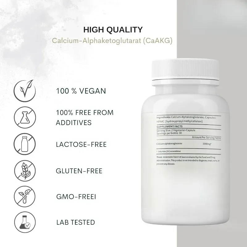 Il integratore AKG (1000 mg per 2 capsule, 60 capsule) supporta integratori energetici cellulari