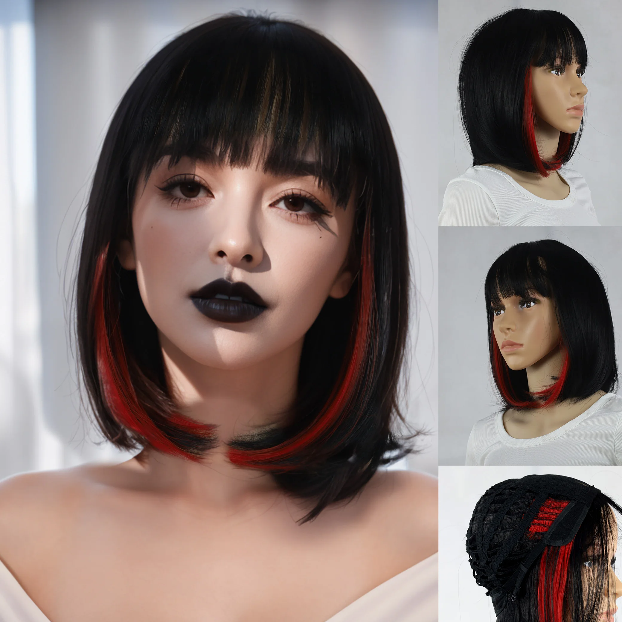 

Парики для женщин, короткие прямые волосы, парики из термостойкого синтетического волокна, легко устанавливаются для ежедневного выступления на сцене, 12 дюймов