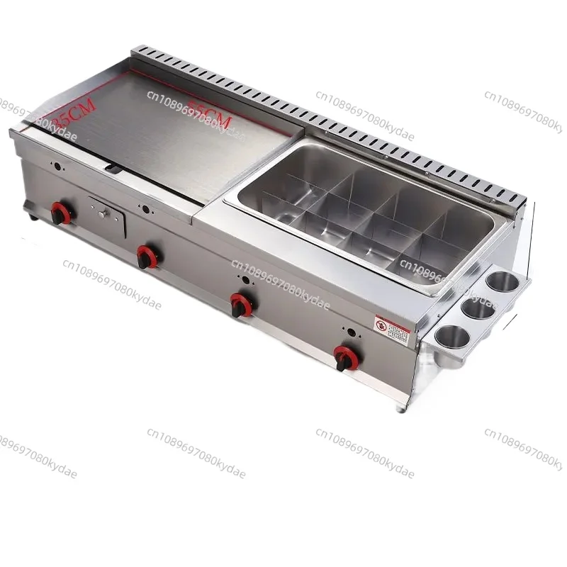 

Коммерческая комбинированная гриль-плита и фритюрница Teppanyaki для столешниц 100-130 см | Для приготовления блинчиков и тушеного кальмара на гриле | Плоская кухонная станция