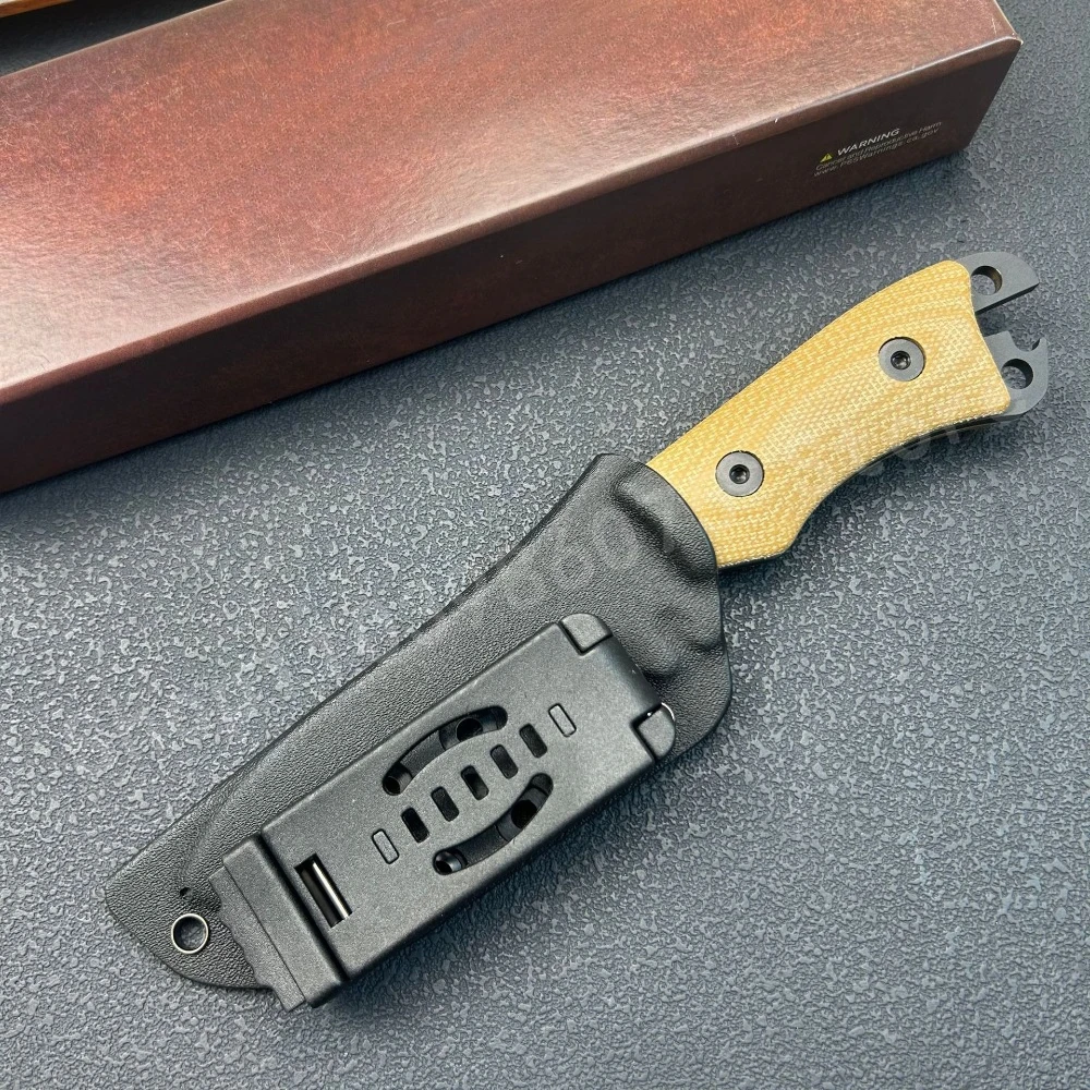 

Нож с прямым лезвием BK11 в ножнах, лезвие 8Cr13Mo, рукоять из льняной ткани, высокая твердость, для активного отдыха, портативный, мужской подарок