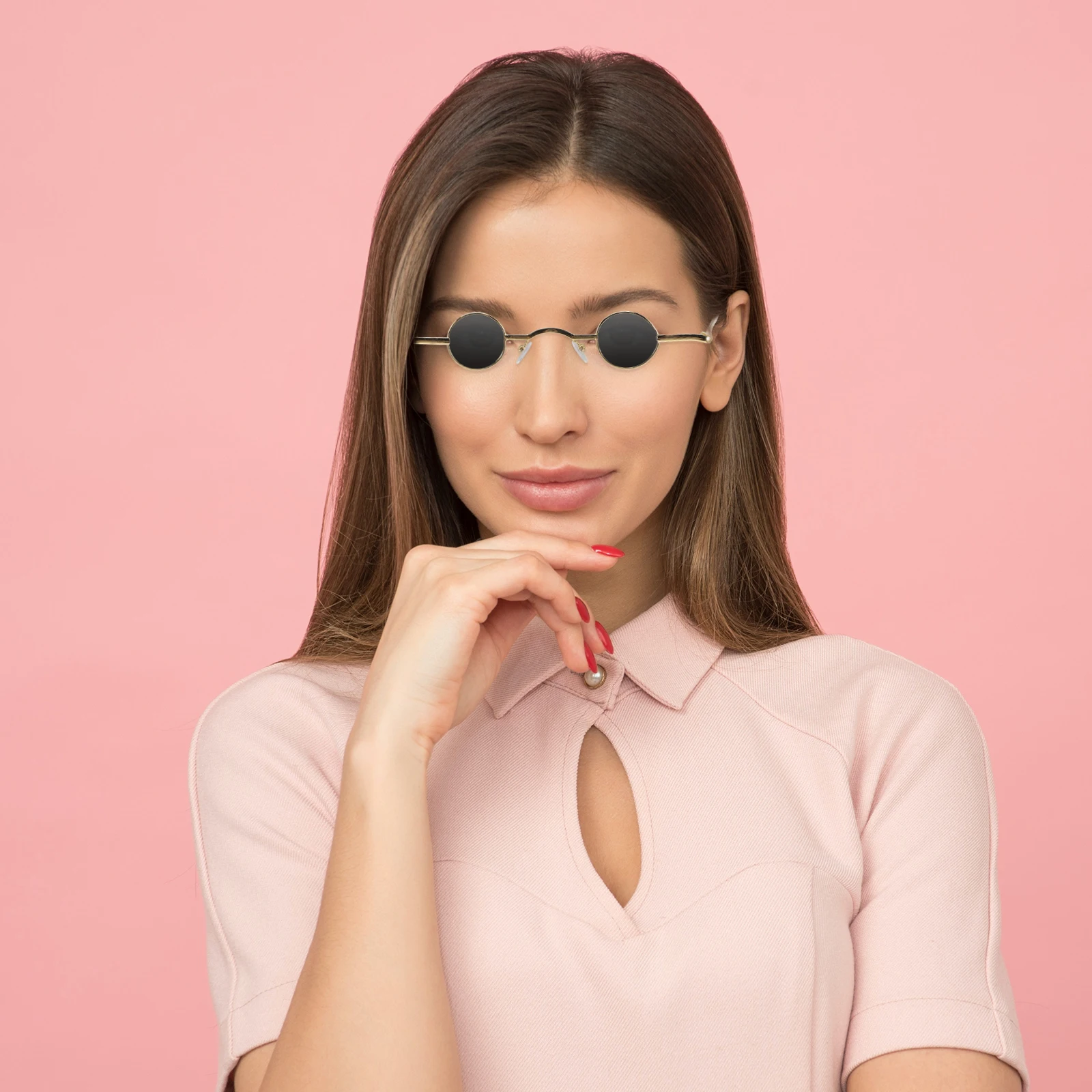 

1 Pcs Premium Quality Punk Sunglasses Round UV Protection Glasses Metal Frame for Women Men Special Occasion