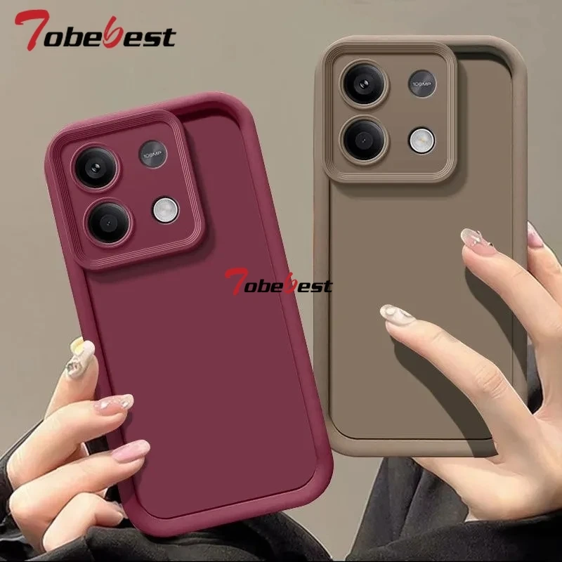 Solid Color Camera Lens Silicone Case for Xiaomi Redmi Note 14 13 12 11 11S 10 10S 9 8 7 5 Pro Plus 4G 5G Funda Back Cover