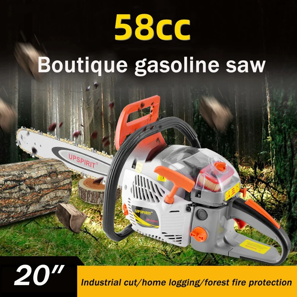 20″ Gas Chainsaw 58cc Gasoline Chain Saw Practical logging machine Cutting Saw Garden tools Household Industrial Blade Chainsaw