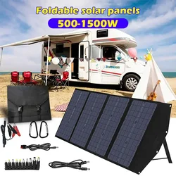 500W 1000W 1500W Solar Panel Portable Folding Bag Solar Charger 12V Outdoor Power Supply for Home Mobile Phone Power Generator