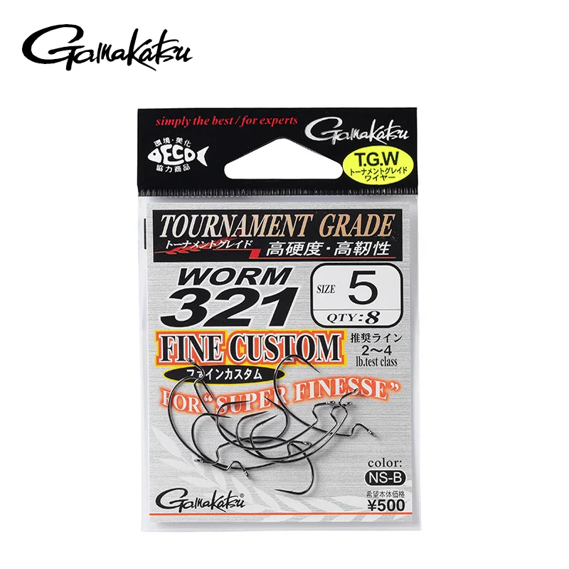 GAMAKATSU Worm 321 Japan Hook Wide Gape Offset Hooks Fishing Hooks Dropshot Hook Fishing Bass Hooks Fishing Accessories