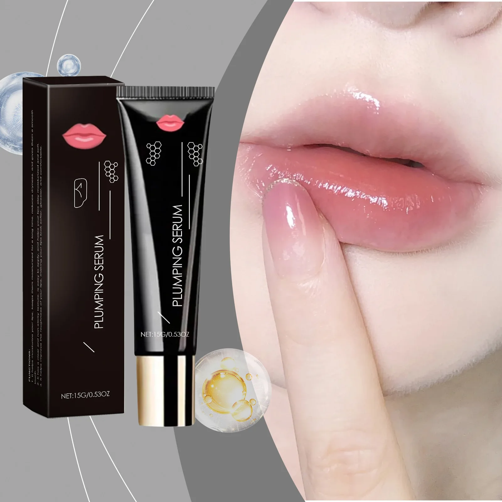 

Plumping Lip Serum Volumising Increase Lip Elasticity Gloss Reduce Fine Lines Moisturizing Nourishing Sexy Lip Care Product 15g