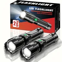Super Bright 1000LM Rechargeable LED Flashlight Handheld Powerful Zoomable Waterproof Torch for Emergency Camping