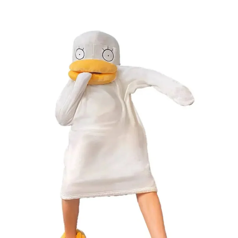 2024 White Duck Mascot Costume Adult Cosplay set Christmas Halloween Festival Exquisite Dressing Red Heart Doll Pajamas