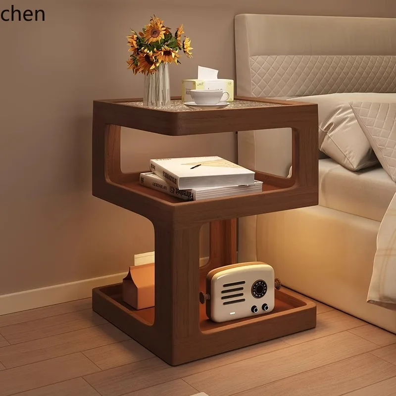

LQC All Solid Wood Creative Bedside Cabinet Storage Locker Small Bedroom Bedside Shelf