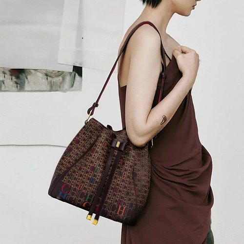 Imagen 2 del producto Bolso de mano clásico de lujo para mujer, bolso tipo cubo, moda, estampado de PVC, hombro, marca de lujo, cartera de diseñador clásica