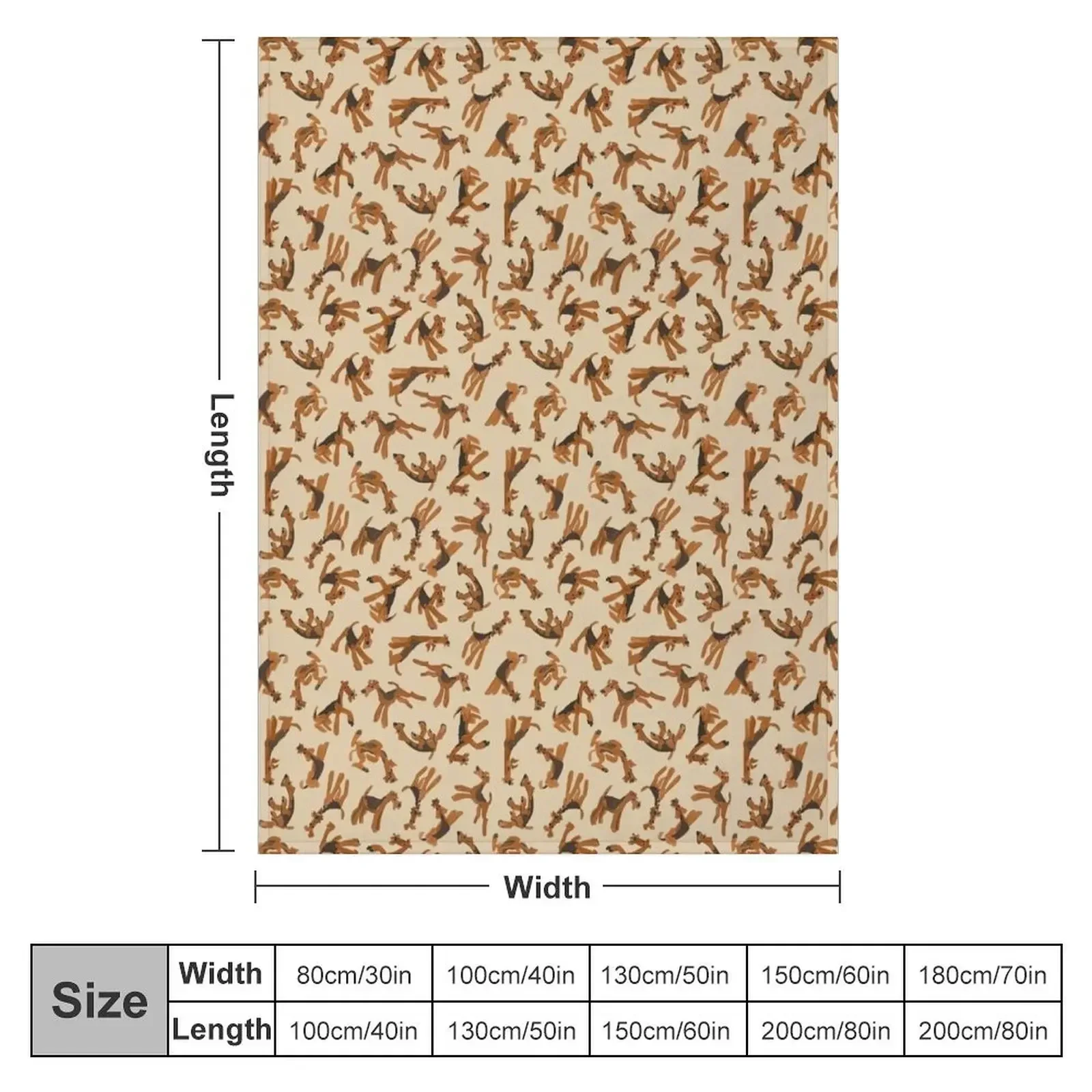 A Romp of Airedales on Tan Throw Blanket for sofa Sleeping Bag christmas decoration Blankets