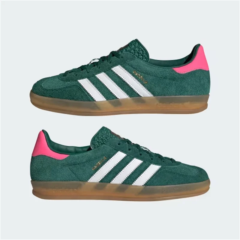 Adidas Clover GAZELLE INDOOR Suede upper Retro Board Shoes Men\'s and Women\'s Moral Training Shoes Textile lining Sneakers