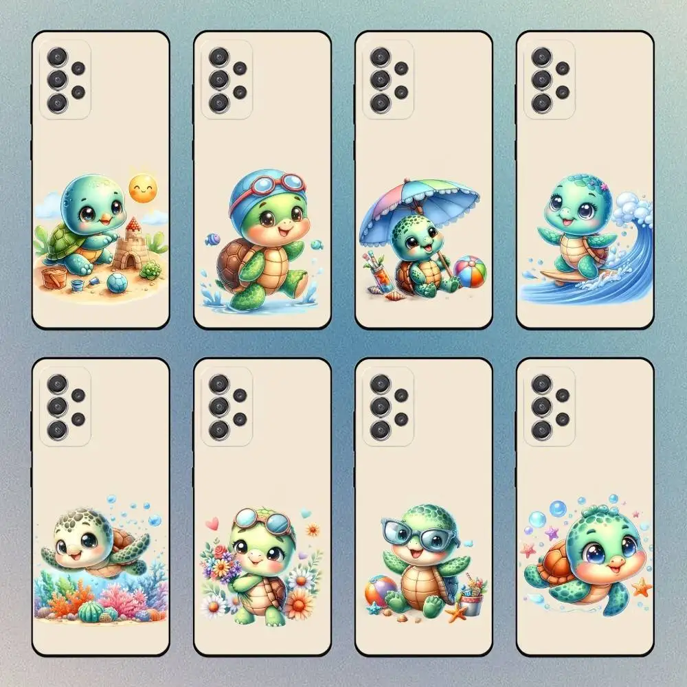 حافظة هاتف Baby T-Turtles لهاتف سامسونج جالاكسي S25، S24، S21، S22، S23، S30، مع غطاء حامل