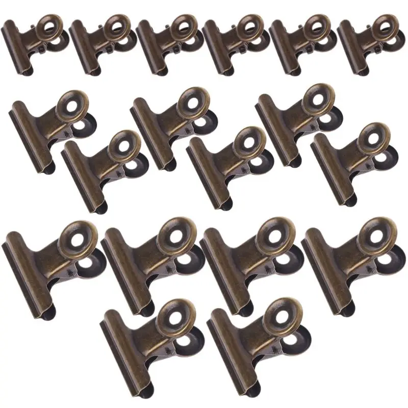 6pcs Stainless Steel Letter Paper Photo File Binder Clip Bag Sealing Stationary