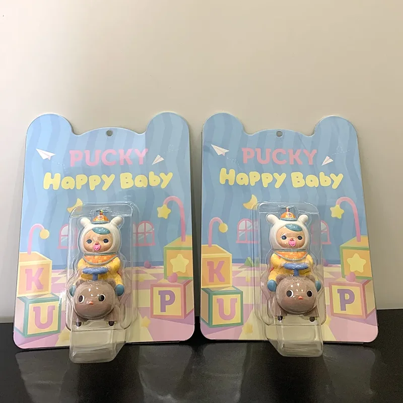 Kawaii Limited Edition Happy Baby Series Pucky Action Figure Toys PVC Pucky 100% Figurka Prezenty dla Dzieci Urocza Lalka Pucky Figure